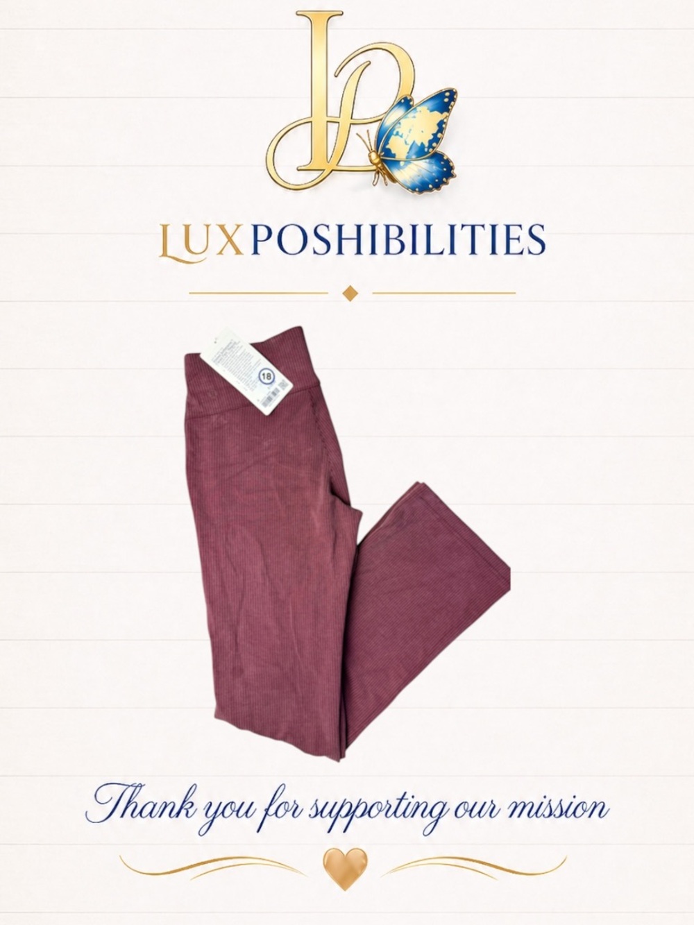 Lululemon NWT Ribbed Softstreme Flared Pant Regular Garnet Sz 6 33"